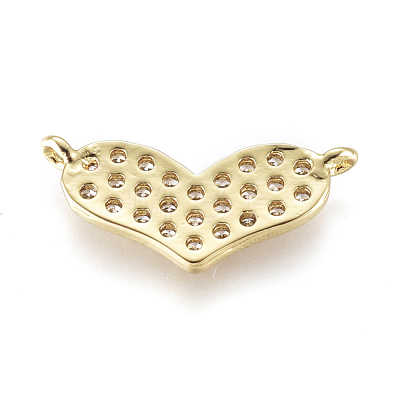 Brass Micro Pave Cubic Zirconia Links Connectors KK-D159-10G-1