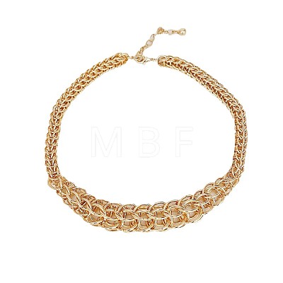 Brass Ring Link Chain Necklaces for Women WG84A7D-01-1