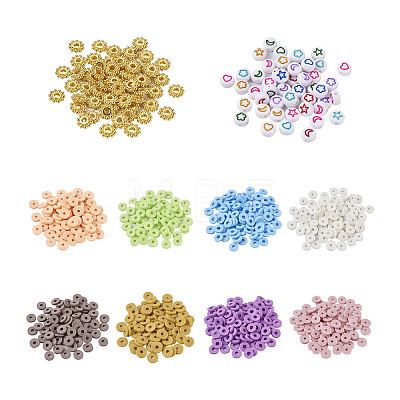 Beadthoven 7790Pcs Flat Round Handmade Polymer Clay Beads CLAY-BT0001-01-1