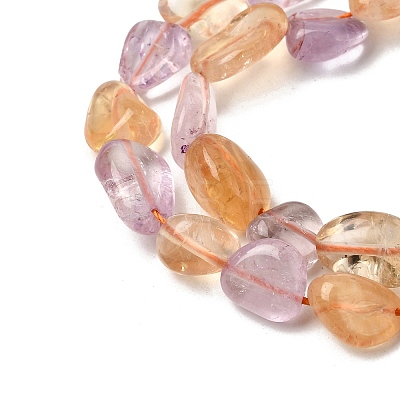 Natural Amethyst and Citrine Beads Strands G-D0002-D77-1