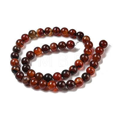 Natural Agate Round Bead Strands G-R197-8mm-1