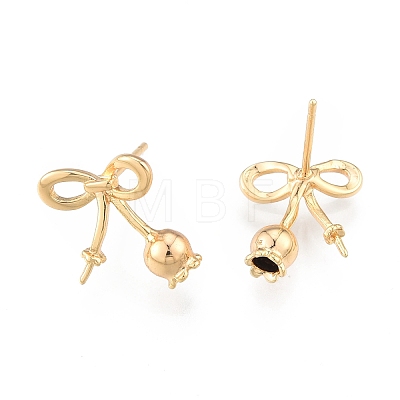 Brass Stud Earring Findings KK-N216-538-1