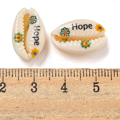 Printed Natural Shell Beads BSHE-G037-01G-1