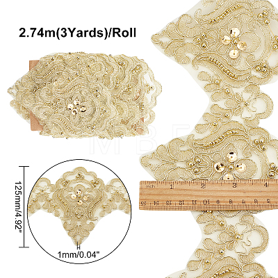 3 Yards Sparkle Embroidery Polyester Ribbon OCOR-AR0001-40-1