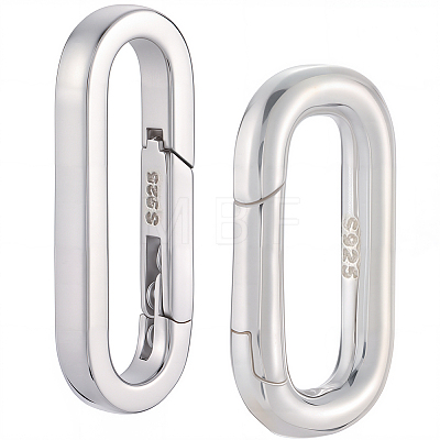 2Pcs 2 Styles 925 Sterling Silver Spring Gate Rings FIND-BBC0004-30-1
