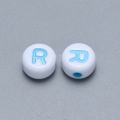 Craft Acrylic Horizontal Hole Letter Beads SACR-S201-11R-1