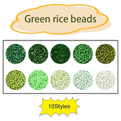 8500Pcs 10 Style Glass Seed Beads SEED-YW0001-80C-1