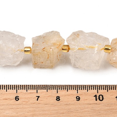 Raw Rough Natural Quartz Crystal Beads Strands G-Z087-B02-1