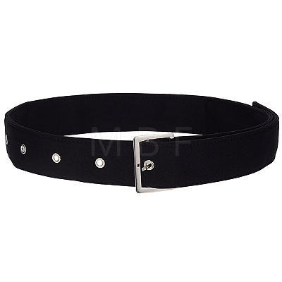 1Pc Black Cloth Waist Belly Belts AJEW-GF0014-51P-1