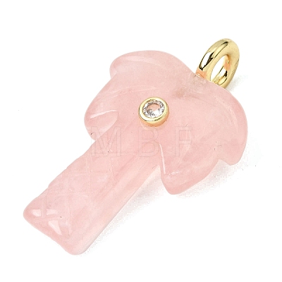 Natural Rose Quartz Carved Pendants X-G-C282-04B-1