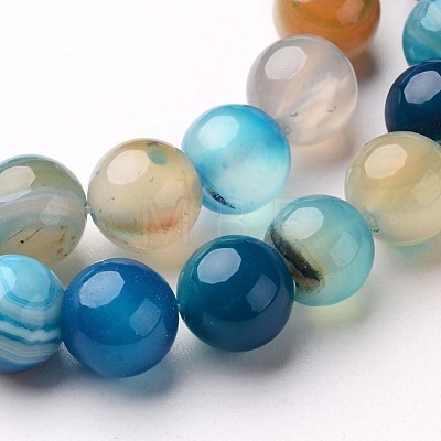 Natural Striped Agate/Banded Agate Beads Strands G-D845-01E-10mm-1