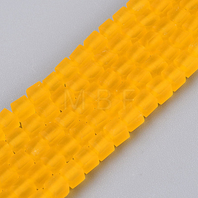 Transparent Frosted Glass Beads Strands GLAA-N072-01A-A02-1