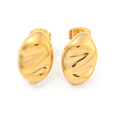 Oval 304 Stainless Steel Ear Studs EJEW-L290-016G-1