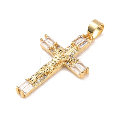 Brass Micro Pave Cubic Zirconia Pendants KK-P352-03A-G-1