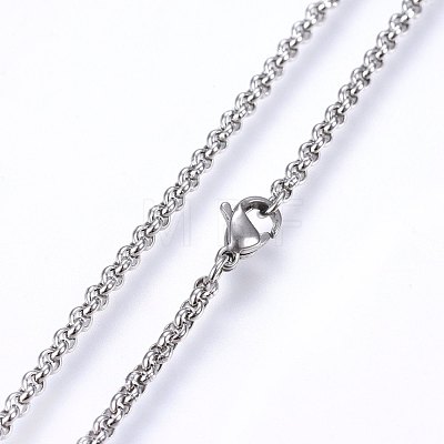 Tarnish Resistant 304 Stainless Steel Cable Chain Necklaces NJEW-P226-02P-04-1