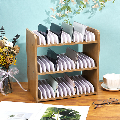 Wooden Cell Phone Storage Box AJEW-WH0696-477A-01-1