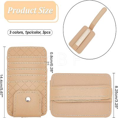 SUPERFINDINGS 3Pcs 3 Colors Imitation Leather Car Sun Visor Organizers AJEW-FH0002-74-1