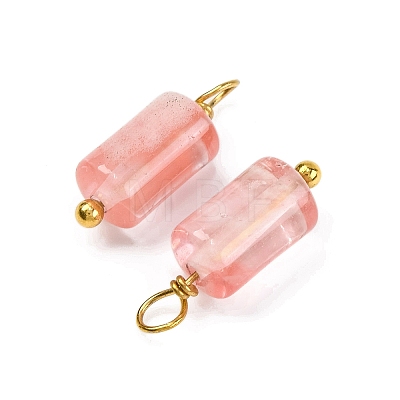 Cherry Quartz Glass Cloumn Pendants STAS-H221-04G-03-1