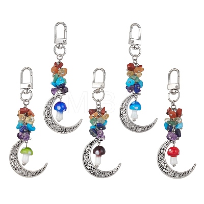 Moon Alloy Pendant Decoraiton HJEW-JM01393-1