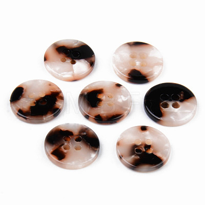 4-Hole Cellulose Acetate(Resin) Buttons BUTT-S026-001B-01-1