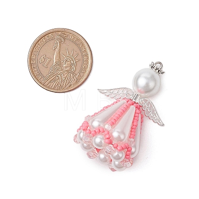 Beaded Angel Charms PALLOY-MZ00435-04-1