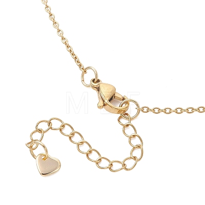 Brass Pave Cubic Zirconia Maple Leaf Pendant 304 Stainless Steel Cable Chain Necklaces for Women NJEW-JN05901-01-1