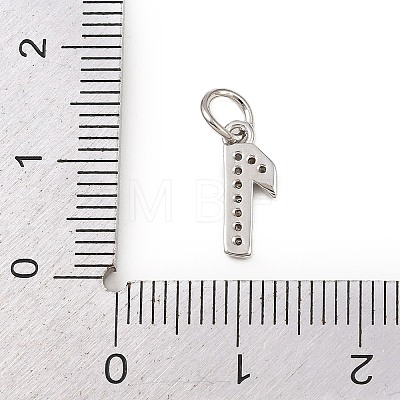 Brass Micro Pave Clear Cubic Zirconia Charms KK-G544-04P-1