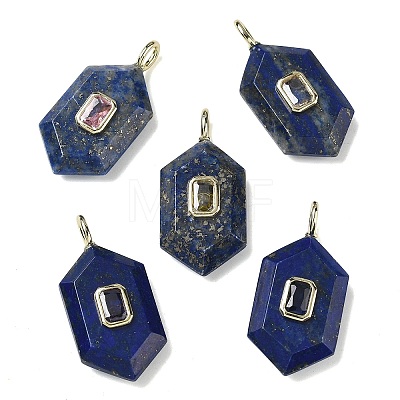 Natural Lapis Lazuli Faceted Pendants G-F819-01G-04-1