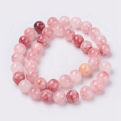 Natural Colorful Green Jade Beads Strands G-G757-02-8mm-1