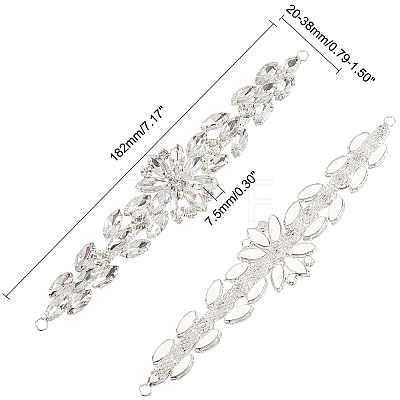 1Pc Shiny Flower Crystal Rhinestone Trim DIY-FG0003-36-1