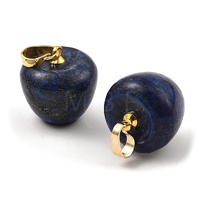Dyed Natural Lapis Lazuli Teacher Apple Charms G-Z022-02H-G-1
