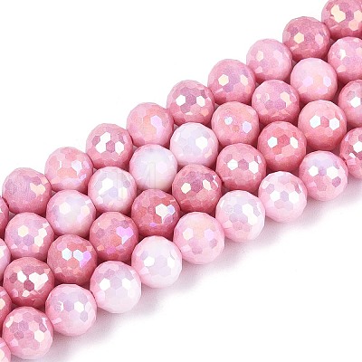 Anti-Tarnish Electroplate Glass Beads Strands GLAA-N056-8mm-04-1