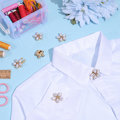 8Pcs Flower Alloy Resin Cufflinks FIND-PH0038-20-1