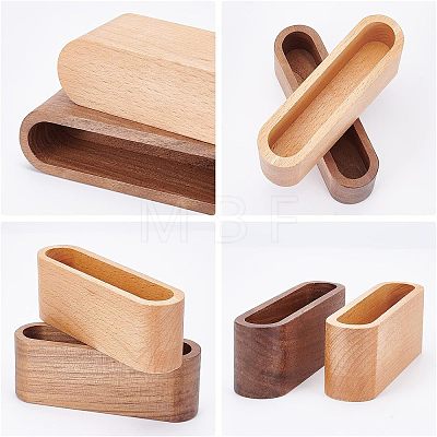 Olycraft 2Pcs 2 Style Wooden Cardcase WOOD-OC0002-30-1