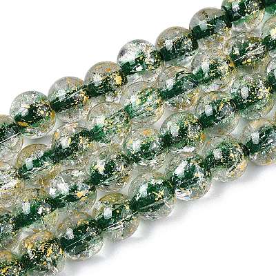 Crackle Transparent Glass Beads Strands GLAA-N030-8mm-01F-1