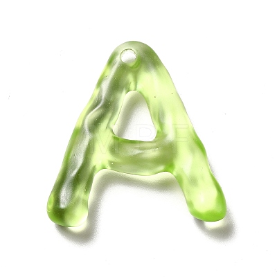 Transparent Resin Alphabet Pendants LS-RESI-C028-02A-1