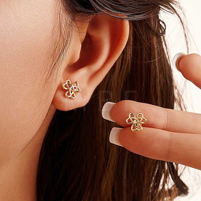 925 Sterling Silver Stud Earrings for Women EJEW-F341-01G-1