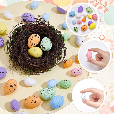 120Pcs 2 Styles Foam Simulated Pigeon Eggs DIY-SP0007-60-1