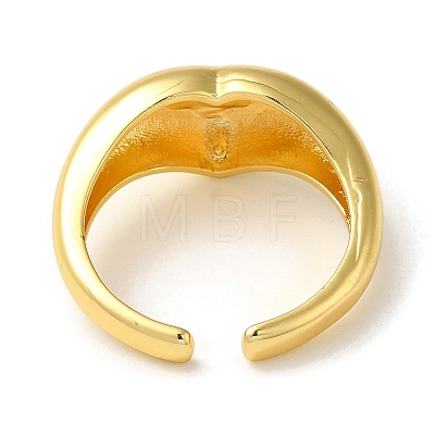 Rack Plating Brass Open Cuff Rings for Women RJEW-M162-29G-1