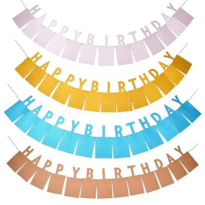 Paper Glitter Happy Birthday Photo Hanging Banner DIY-FZC0002-04D-1