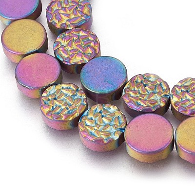 Electroplated Non-magnetic Synthetic Hematite Beads Strands G-P392-X04-1