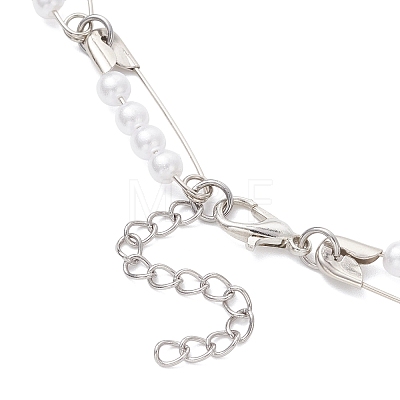 Round Imitated Pearl Acrylic Dangle Earrings & Necklaces Sets SJEW-JS01363-1