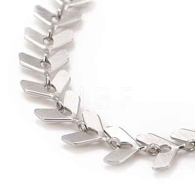 Enamel Wheat Link Chains Bracelet BJEW-P271-02P-04-1