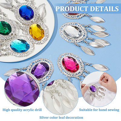 Fingerinspire 8Pcs 8 Colors Iron Big Pendants FIND-FG0003-31S-1