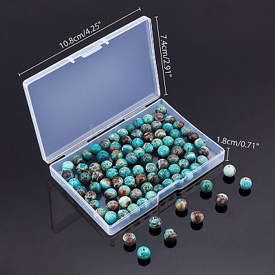 Dyed Natural Ocean Agate/Ocean Jasper Round Beads Strands G-AR0002-55-1