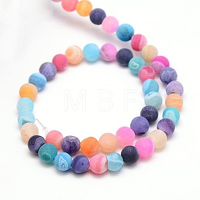 Natural Weathered Agate Beads Strands G-G589-6mm-09-1