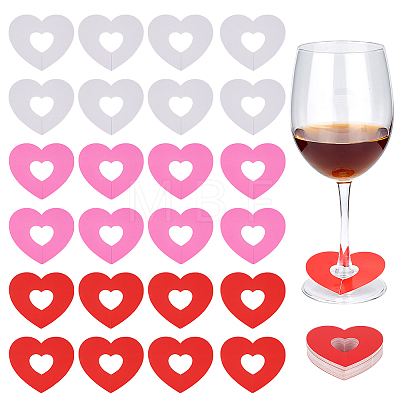 150Pcs 3 Colors Paper Wine Glass Charms DIY-FG0010-07-1
