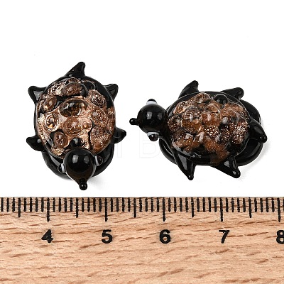 Handmade Gold Sand Lampwork Beads LAMP-K044-01C-1