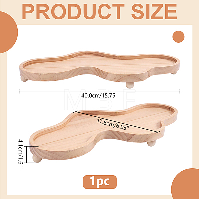 Wooden Cloud-Shaped Decorative Tray AJEW-WH0752-644A-1