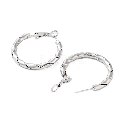 202 Stainless Steel Hoop Earrings EJEW-A041-07P-1